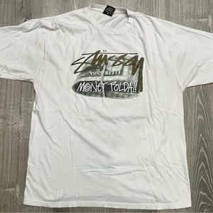 Vintage Stussy Money Folda t-shirt Large